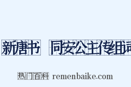 新唐书·同安公主传组词是什么意思的图片